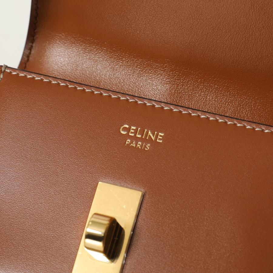 CELINEケース Celine Sunglasses Case Wristlet Brown Leather Logo New In Box 2024
