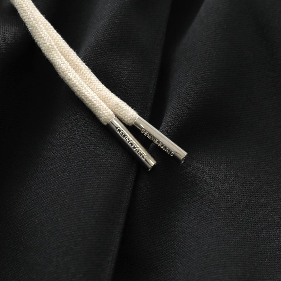 CELINE セリーヌ トラックパンツ RP06K121O.38AW メンズ ダブルフェイスジャージー トリオンフ 刺繍 ストライプ ジャージ ブラックの画像