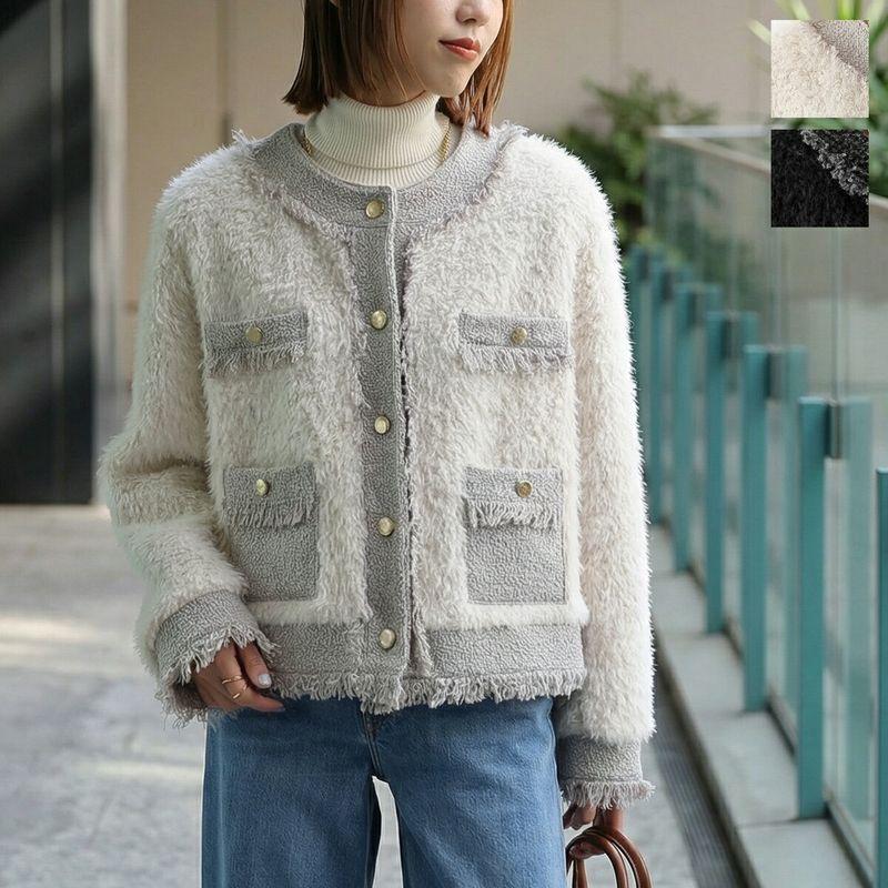 Trois trois トロワ ノーカラージャケット T256-83070 レディース