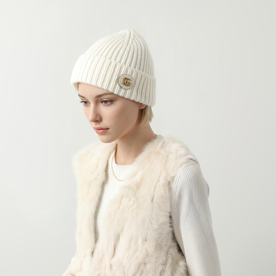 GUCCI（グッチ） ニット帽 764594 3GB02 レディース ダブルG カシミヤ