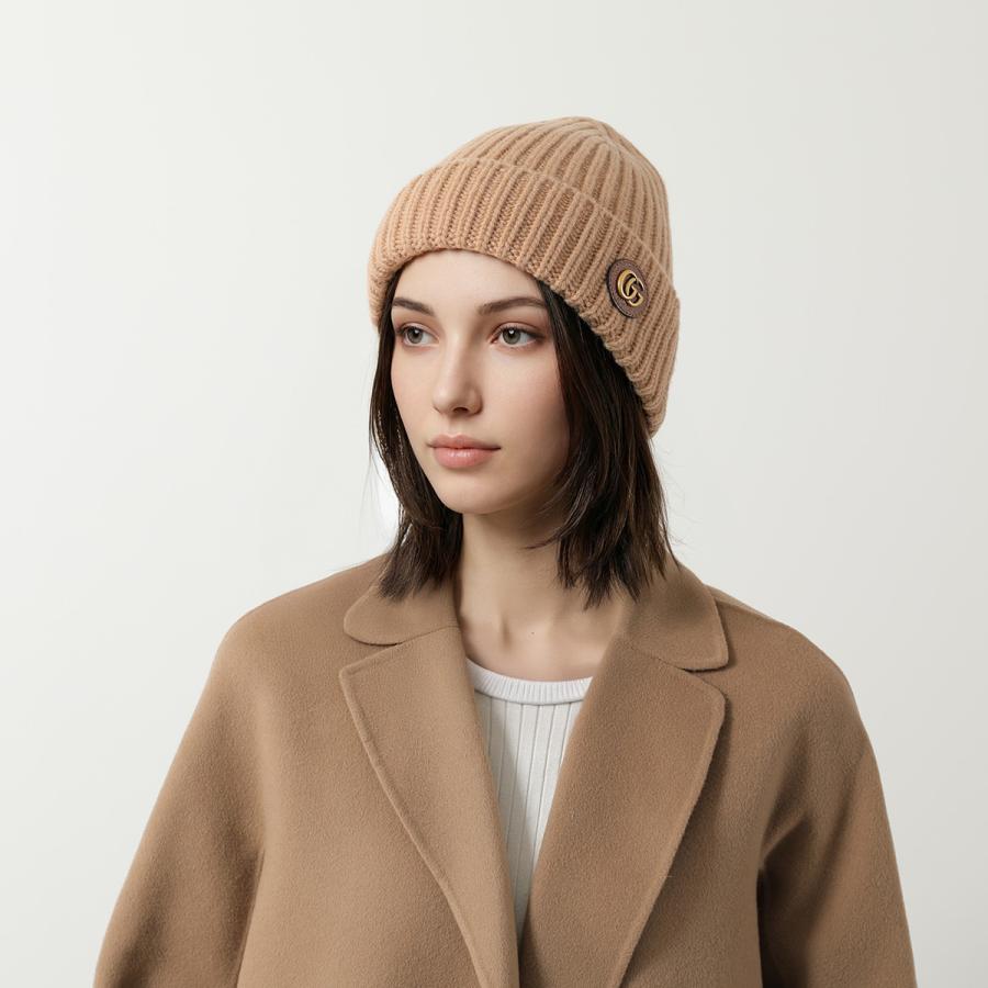GUCCI グッチ　ダブルGウールカシミアニットキャップ　新品　ユニセックス Wool cashmere hat with Double G in white | GUCCI® US