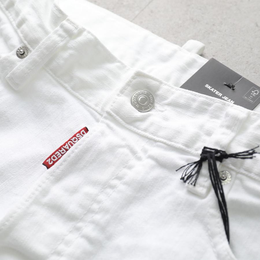 Dsquared2　ストレッチ　ペイント　Skater Jean ホワイトデニム DSQUARED2（ディースクエアード） ジーンズ SKATER JEAN スケーター