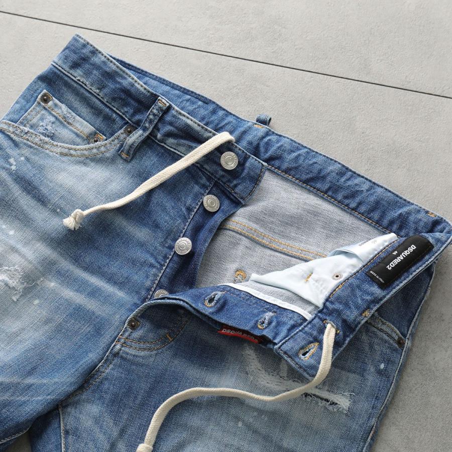 DSQUARED2 ディースクエアード デニムパンツ S74KB1028 S30872 メンズ Gパン ジーパン イージーパンツ テーパード リブ ストレッチ 470の画像