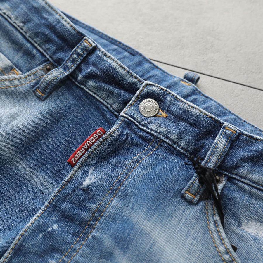 DSQUARED2 ディースクエアード デニムパンツ S74KB1028 S30872 メンズ Gパン ジーパン イージーパンツ テーパード リブ ストレッチ 470の画像
