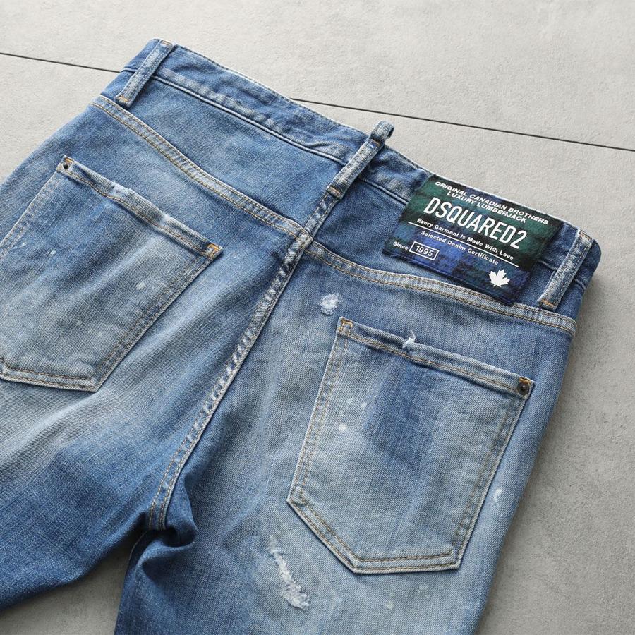 DSQUARED2 ディースクエアード デニムパンツ S74KB1028 S30872 メンズ Gパン ジーパン イージーパンツ テーパード リブ ストレッチ 470の画像