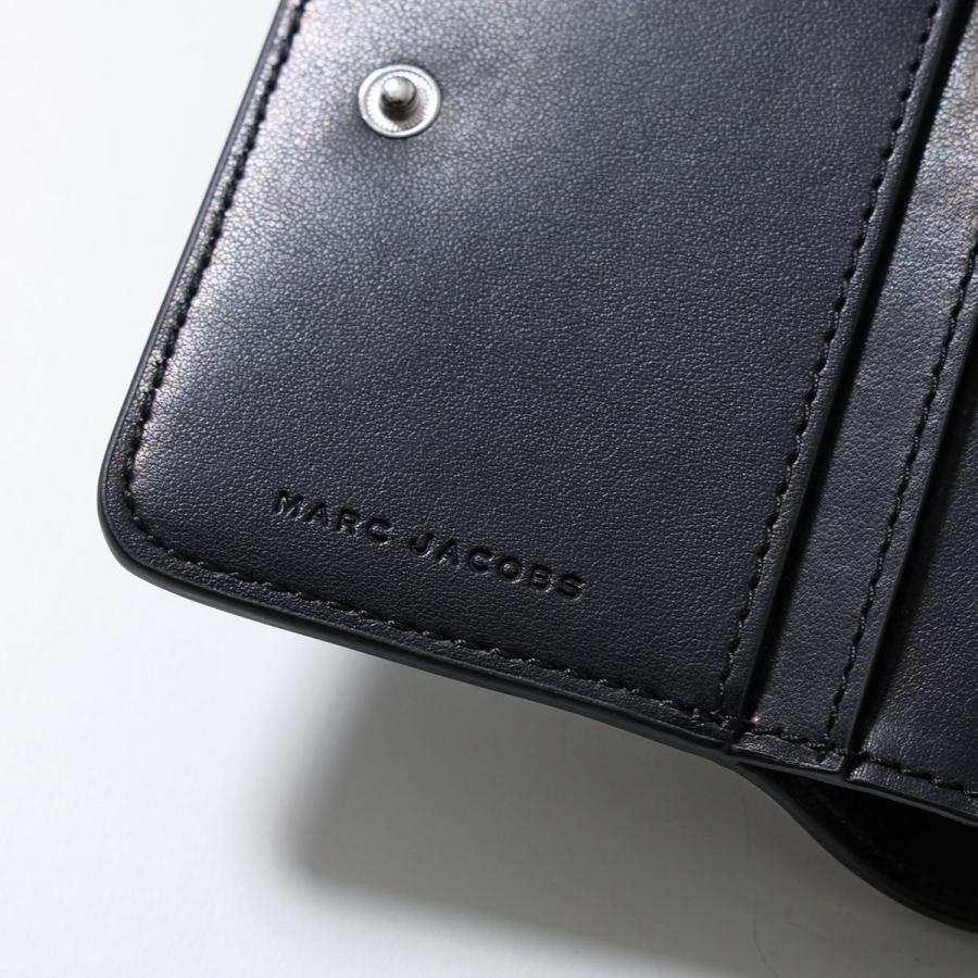 MARC JACOBS マークジェイコブス 二つ折り財布 4S4SMP009S02 レディース エコレザー シグネチャー ロゴ 総柄 ミニ財布 005/BLACK/WHITEの画像