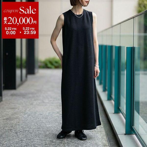Munich ミューニック ワンピース MN251U06 レディース ノースリーブ ジャージー クルーネック Iライン ロング マキシ丈 blkの画像