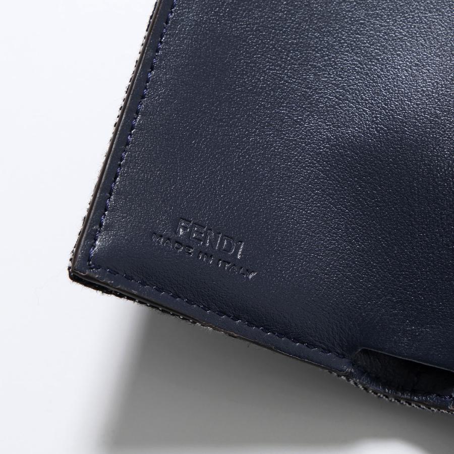 FENDI フェンディ 三つ折り財布 Baguette バゲット 8M0395 AUT4 レディース ジャガード デニム調 FF柄 ミニ財布 小銭入れ付き F1UJ5/BLACK+DARK-BLUE | FENDI | 06