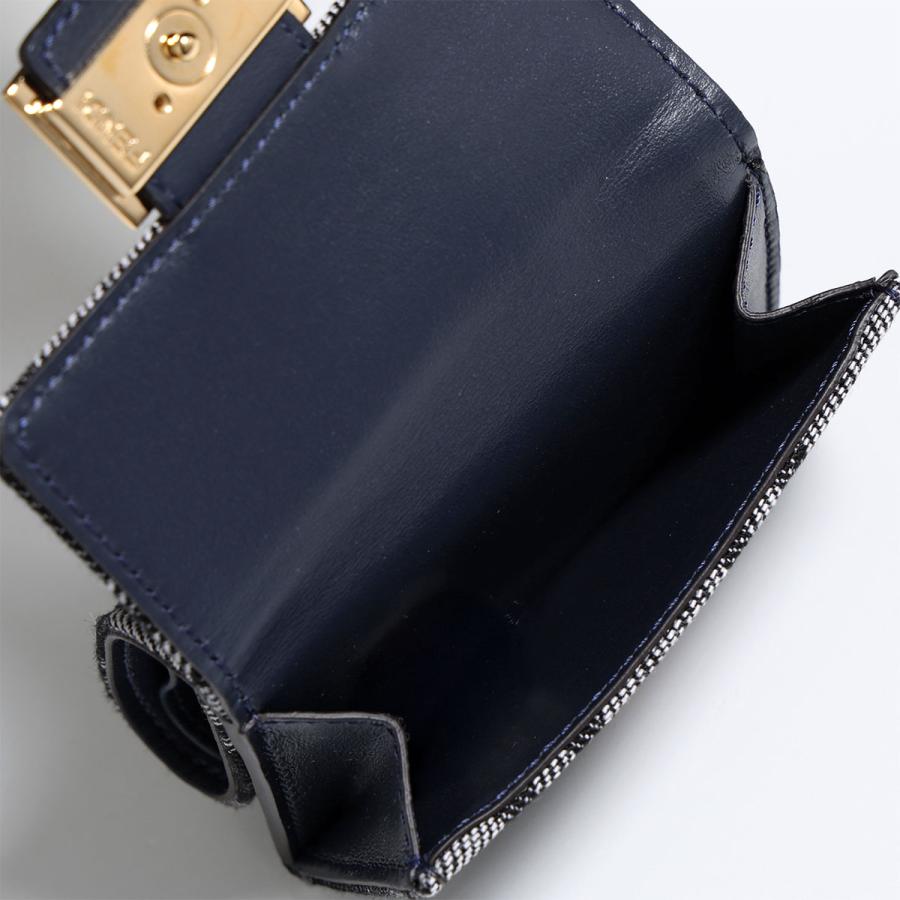 FENDI フェンディ 三つ折り財布 Baguette バゲット 8M0395 AUT4 レディース ジャガード デニム調 FF柄 ミニ財布 小銭入れ付き F1UJ5/BLACK+DARK-BLUE | FENDI | 07