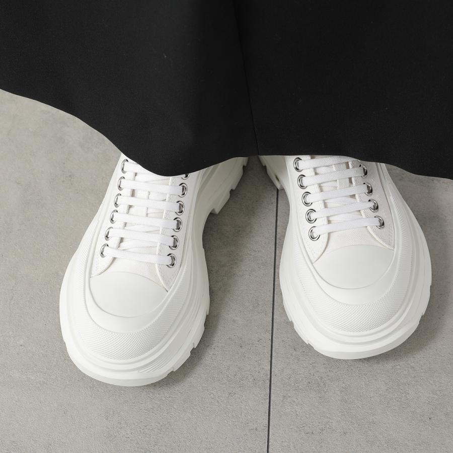 美品 アレキサンダーマックイーン トレッドスリック 厚底 24.0相当 黒白 ALEXANDER McQUEEN (アレキサンダーマックイーン) トレッド スリック