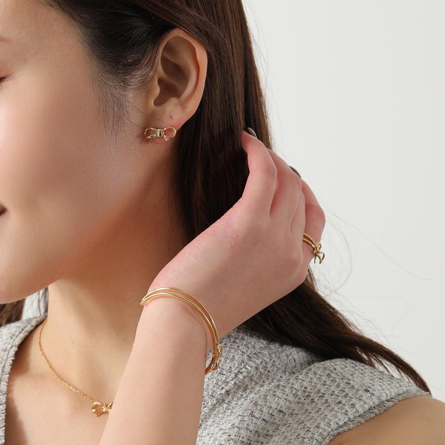 FERRAGAMO フェラガモ ピアス EAR BOW STUD 76 0949 791133 レディース リボン ブラス スタッド アクセサリー 001/ORO | FERRAGAMO | 02