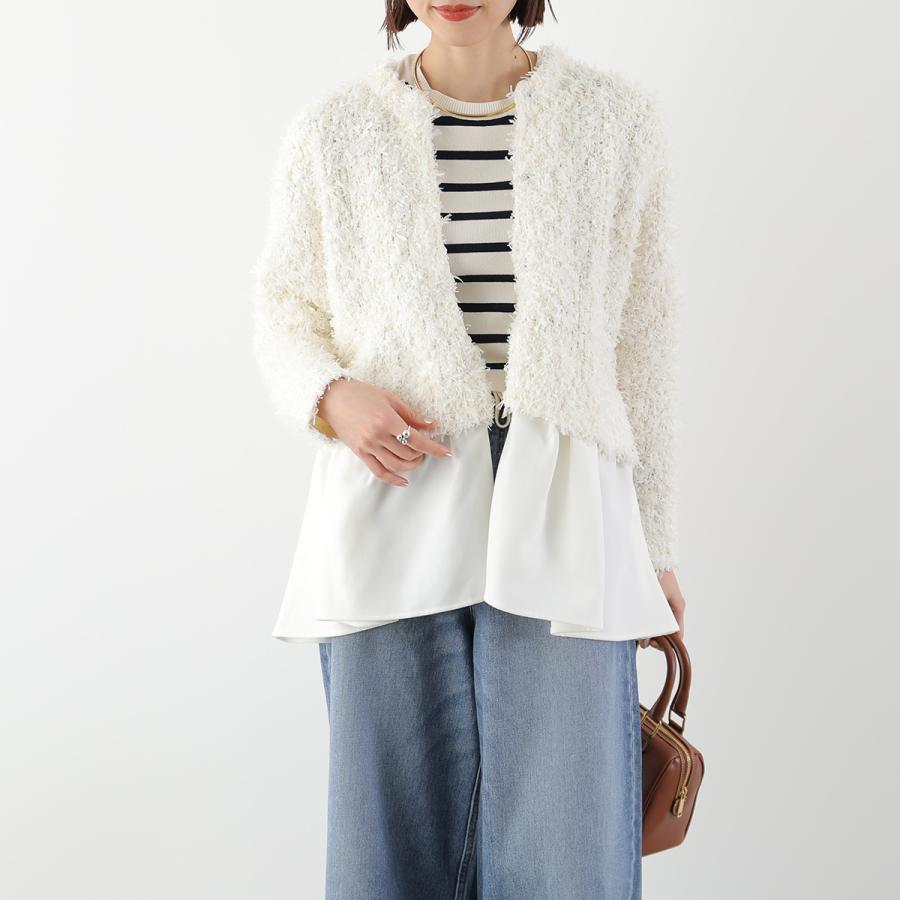 【美品】Sov. カシミヤ100% カーディガン ビジュー ホワイト 38 ソブ 美品】Sov. カシミヤ100% カーディガン ビジュー ホワイト 38 ソブ