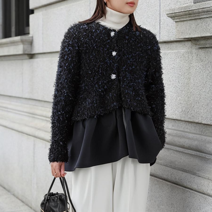 ツイード　バレンザスポーツ　カーディガン セール】ツイードザックリカーディガン 162782（カーディガン/ボレロ