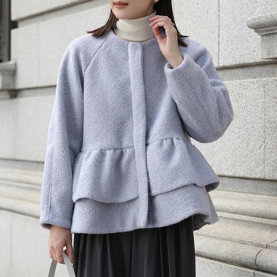 sono ぺプラムフリル　ノーカラージャケット Sono（ソーノ） ノーカラージャケット S256JV007 レディース カーリー