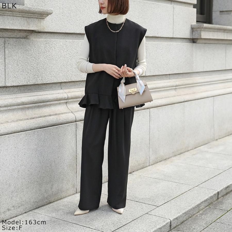 anana（アナナ） ベスト a66-002 レディース ジレ フリル ノーカラー