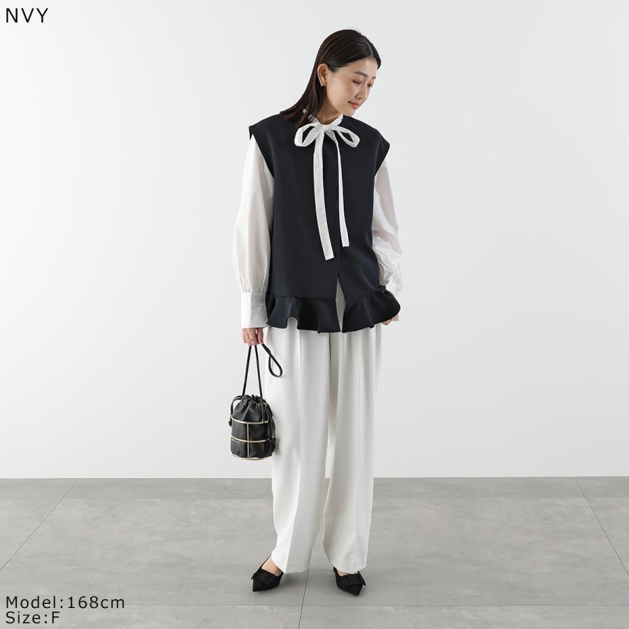 anana（アナナ） ベスト a66-002 レディース ジレ フリル ノーカラー