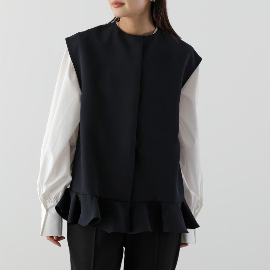 anana（アナナ） ベスト a66-002 レディース ジレ フリル ノーカラー