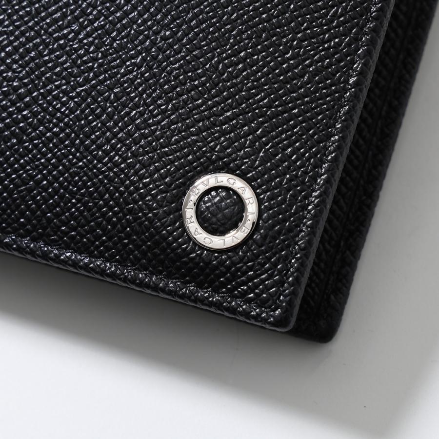 BVLGARI ブルガリ 二つ折り財布 BB MAN ビービーマン 30396 メンズ ブルガリマン ミニ財布 小銭入れあり レザー ロゴ BlackBlack/Palladiumの画像
