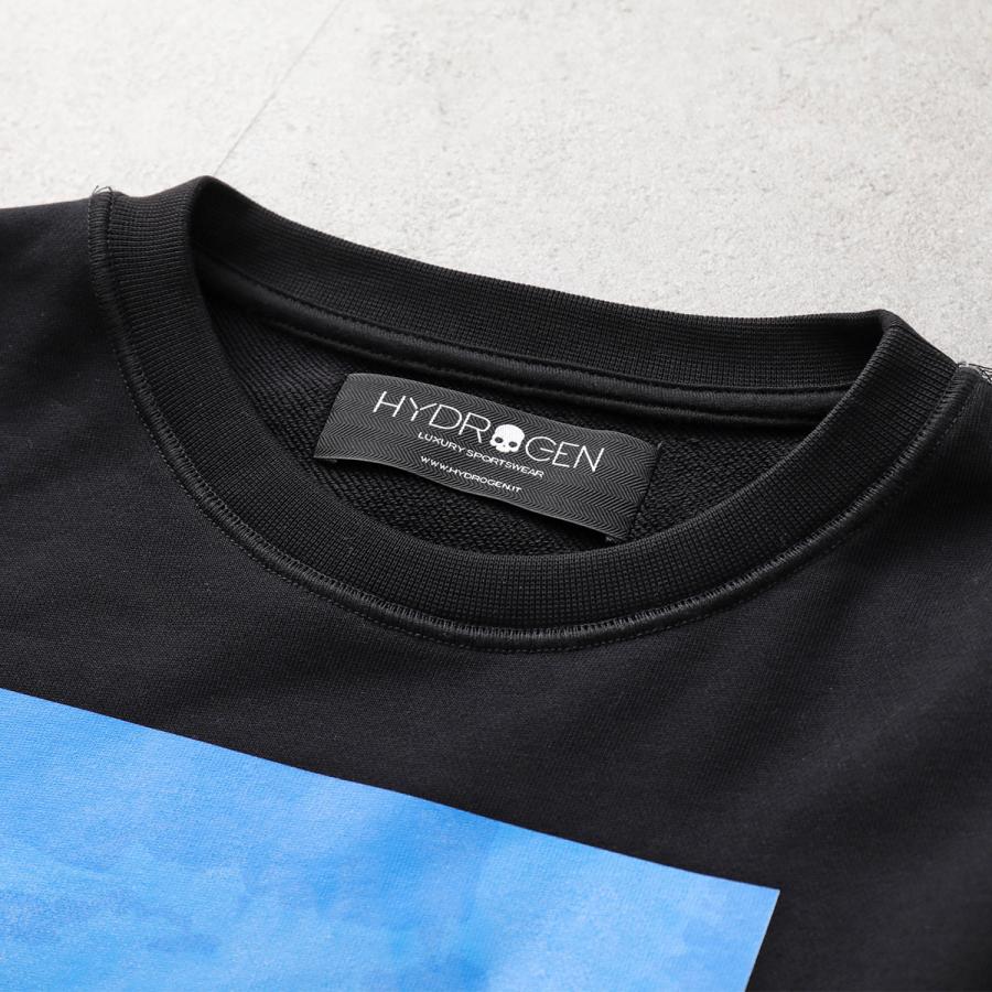 HYDROGEN ハイドロゲン トレーナー MW0009 メンズ スウェット コットン 長袖 クルーネック スカル ロゴ M08/GRAPHIC-3-BLACK