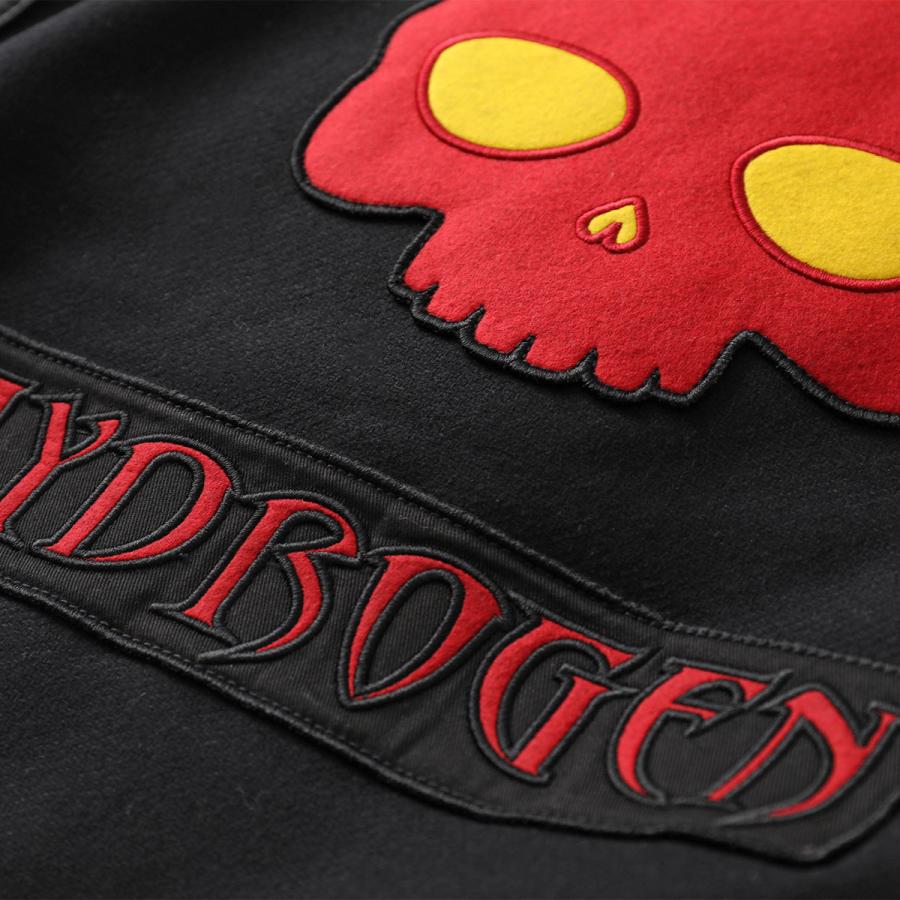 HYDROGEN ハイドロゲン スタジャン DIABLO JACKET ME0005 メンズ レザー テディジャケット ブルゾン スカル ロゴ 刺繍 007/BLACKの画像