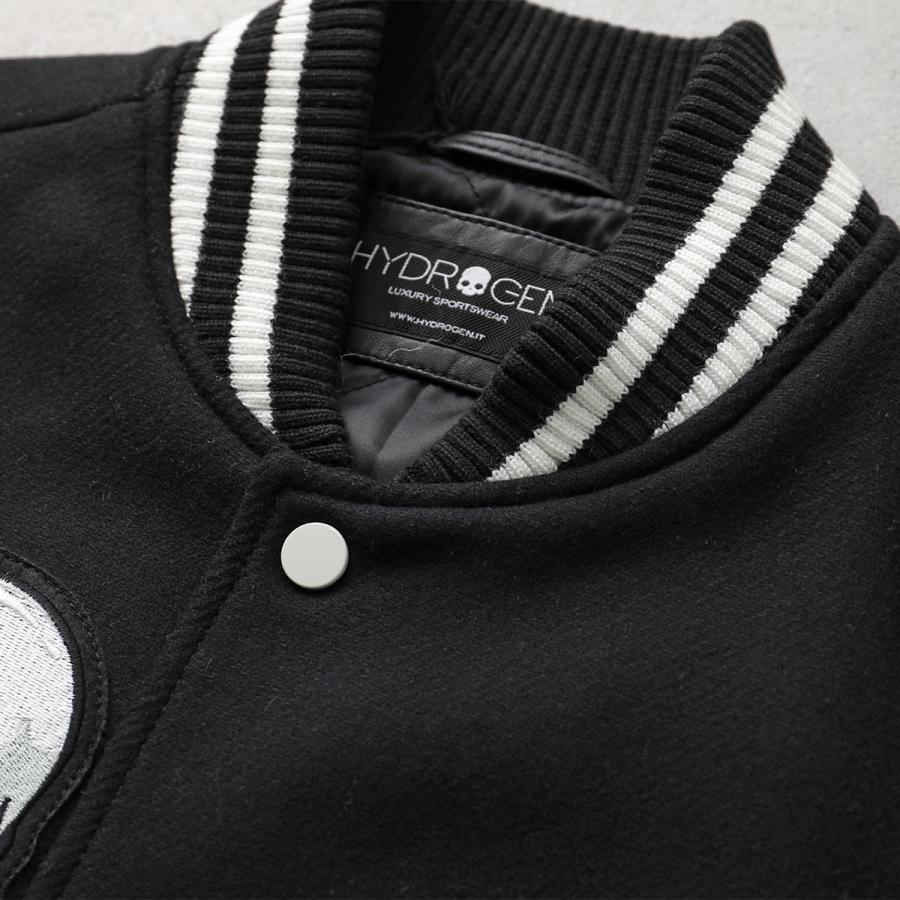 HYDROGEN ハイドロゲン スタジャン DIABLO JACKET ME0005 メンズ レザー テディジャケット ブルゾン スカル ロゴ 刺繍 007/BLACKの画像