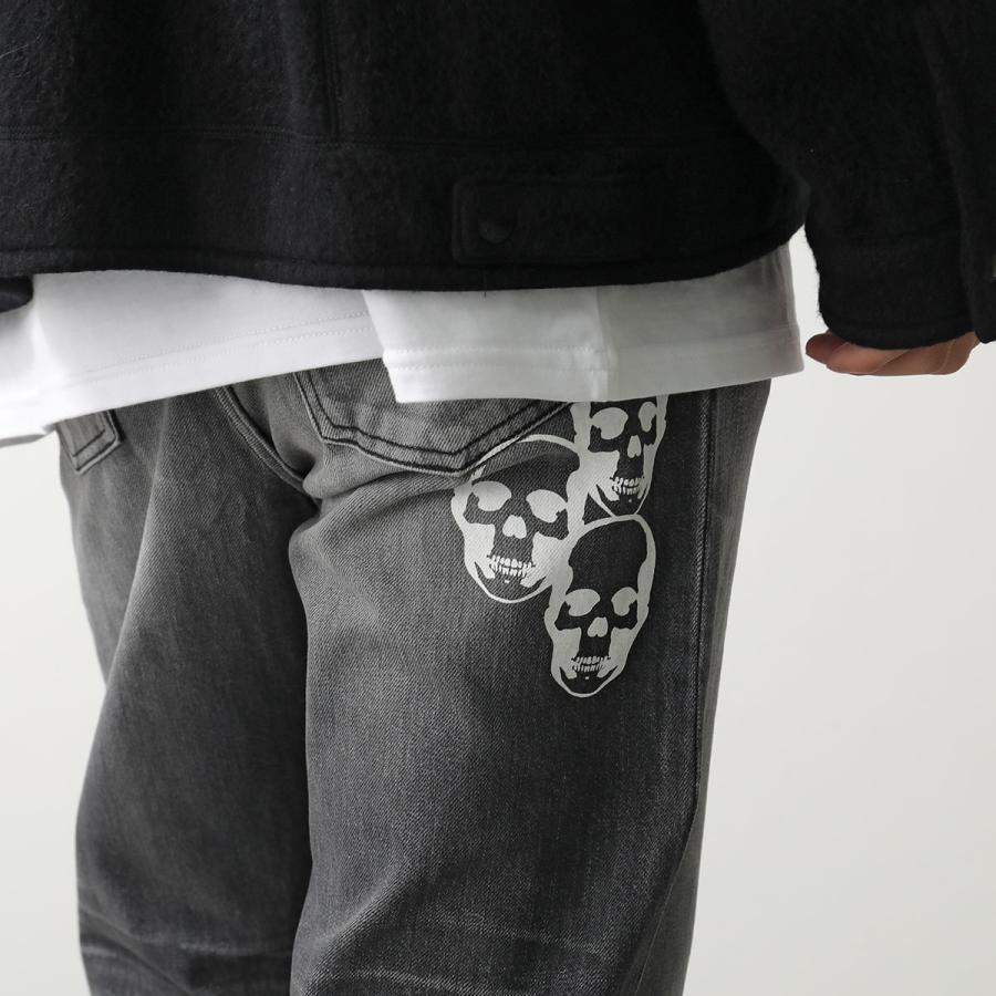 LUCIEN PELLAT-FINET ブラックパンツ MINDENIM】メンズ デニム ストレイト パンツ ユーズドライク |lucien