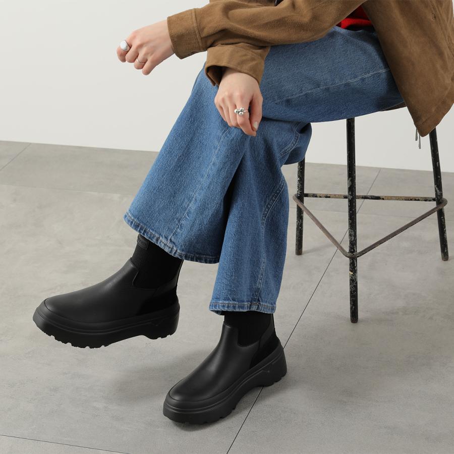 HUNTER ハンター ブーツ EXPLORER LEATHER BOOT リファインド エクスプローラー プルオン レザー ブーツ - ブラック