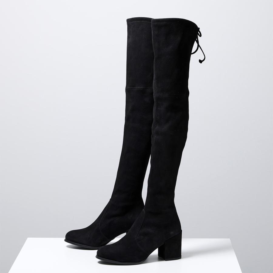 STUART WEITZMAN ロングブーツ スエード チャンキーヒール 黒 楽天市場