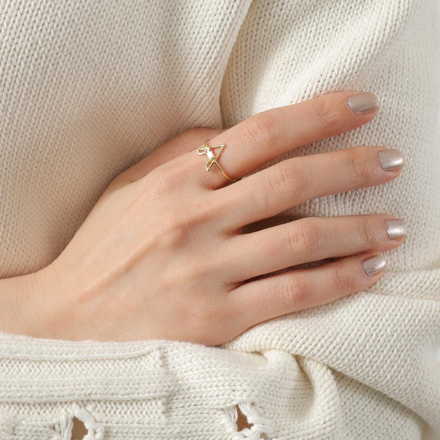 ALIITA アリータ リング LETRA RING レディース 指輪 イニシャル アルファベット ストーン アクセサリー カラー6色の画像