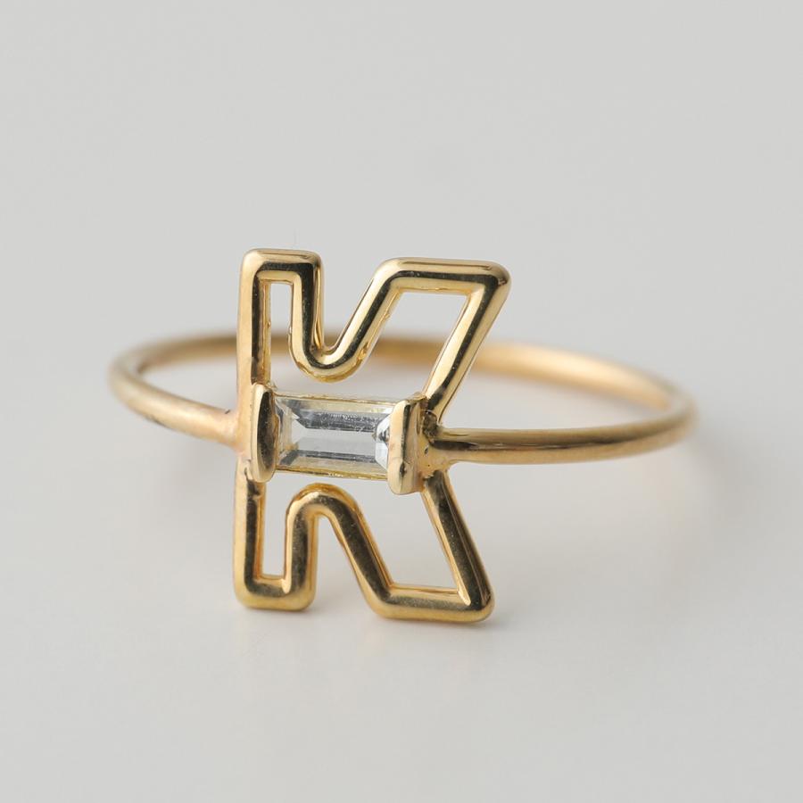 ALIITA アリータ リング LETRA RING レディース 指輪 イニシャル アルファベット ストーン アクセサリー カラー6色の画像