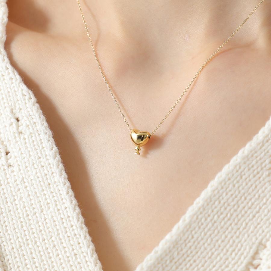 ALIITA アリータ ネックレス CORAZON BALLOON NECKLACE ROLO レディース ハート バルーン ペンダント アクセサリー J1000/YELLOW-GOLDの画像