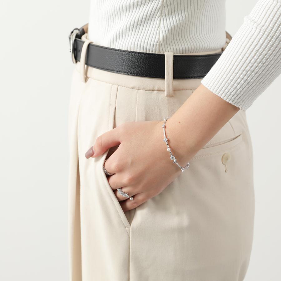 スワロフスキー constella ブレスレット Constella bangle, Crystal pearl, Round cuts, White, Rhodium plated