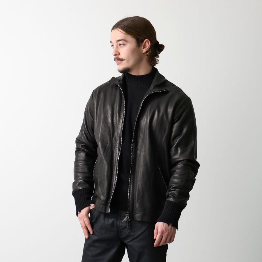 GIORGIO BRATO ジョルジオ ブラート レザージャケット GU25F22094VL メンズ シングルライダース スタンドカラー ジップアップ neroの画像