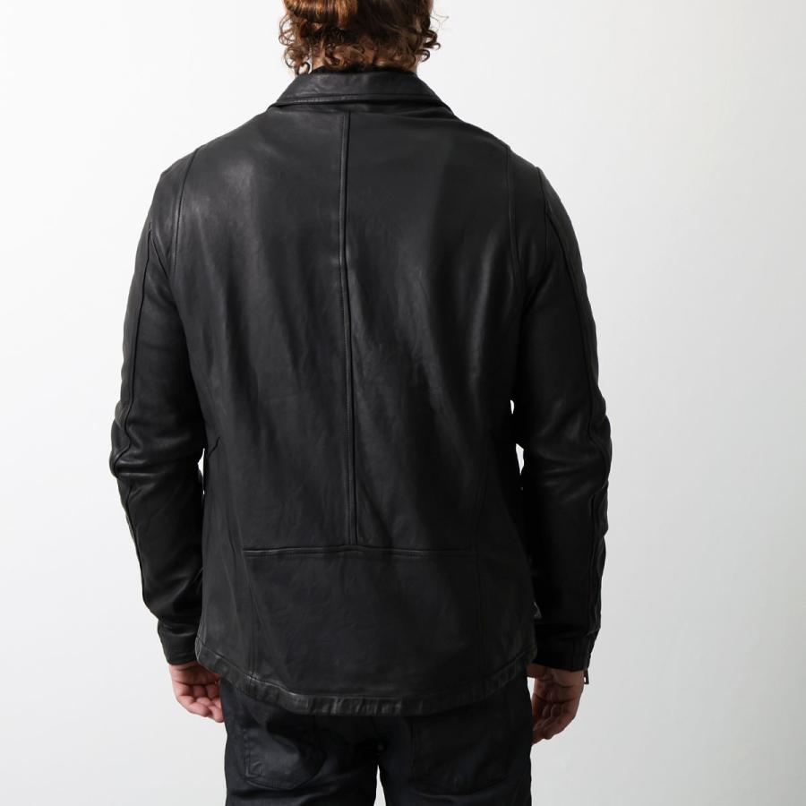 ジョルジオブラット レザージャケット ヘリンボーン 羊革 44 ブラック 本革 GIORGIO BRATO（ジョルジオブラット） ジョルジオ ブラート レザー