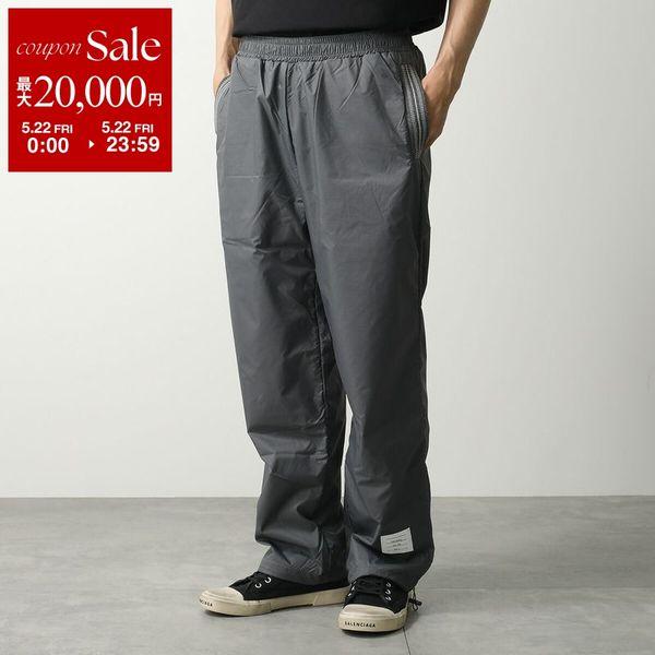 THOM BROWNE トムブラウン ナイロンパンツ MJQ208A 06859 メンズ イージーパンツ ストレート ドローコード トレーニング 045/SILVER MJQ208A06859045の画像