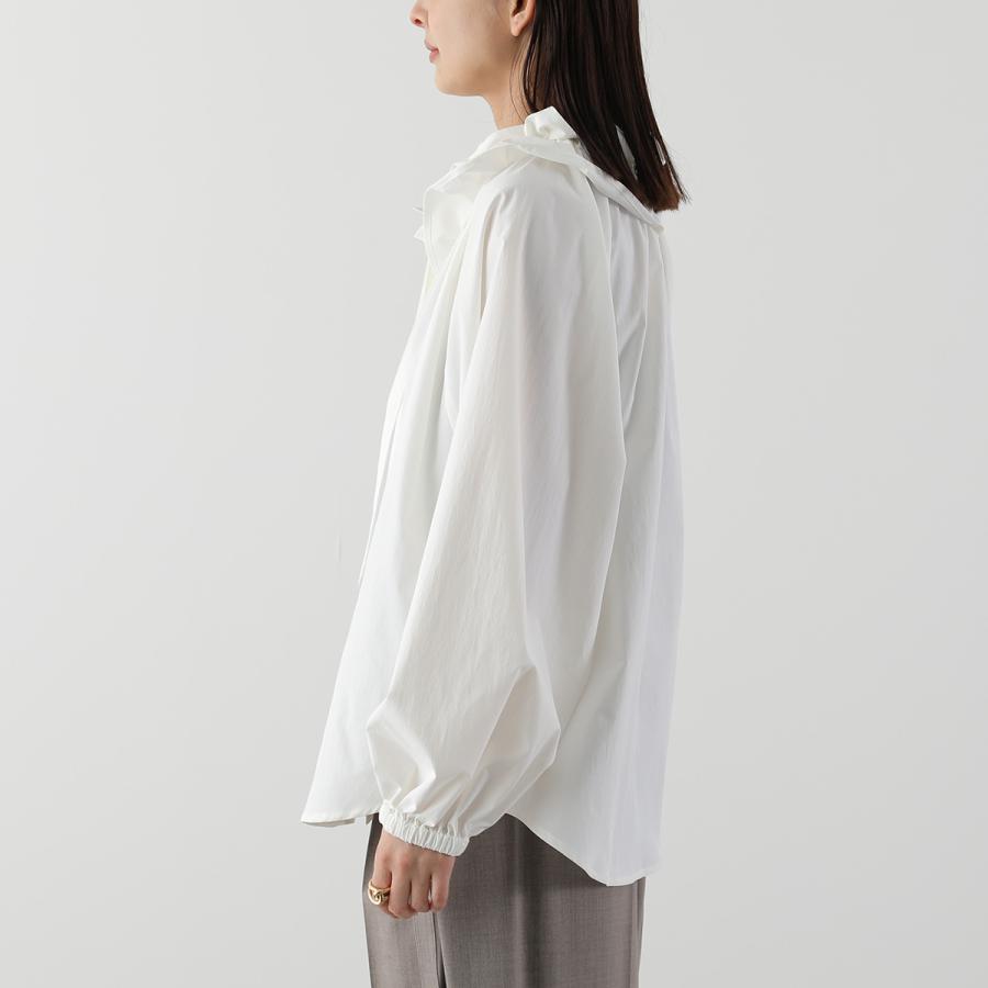 シャツ/ブラウス(長袖/七分) papier Frill cross blouse/white osharewalker（オシャレウォーカー） ブラウス レディース トップス 七