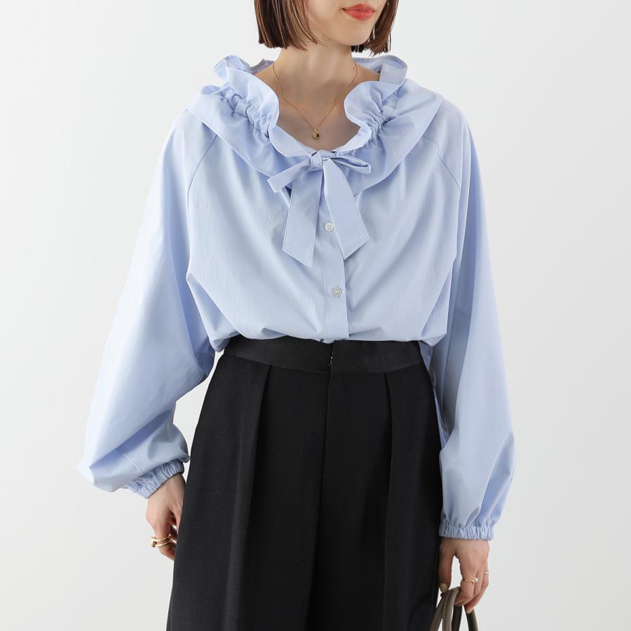 美品ヌキテパ　別注TOMORROWLAND　クロシェフリルカラー ブラウス cloche（クロッシェ） クロシェ ブラウス 85013 85018 レディース