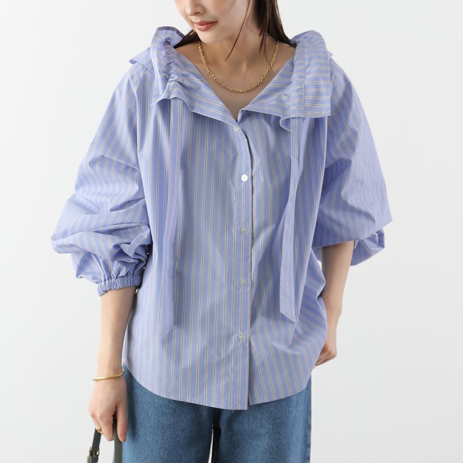 極美品✨️定価11万　ドゥロワー　ベルベットリボンスリーブブラウス　シルク100% cloche（クロッシェ） クロシェ ブラウス 85013 85018 レディース