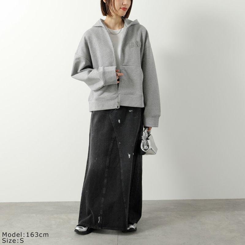 GANNI（ガニー） パーカー Heavy Terry Jersey Zip Hoodie レディース
