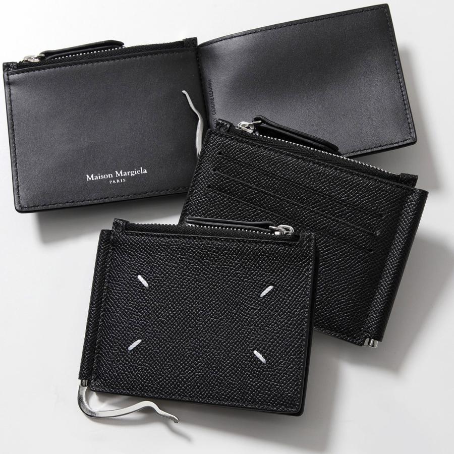 未使用　メゾンマルジェラ　マネークリップ　小銭入れ付き　レザー　黒 メゾンマルジェラ Maison Margiela 財布 二つ折り財布 マネークリップ