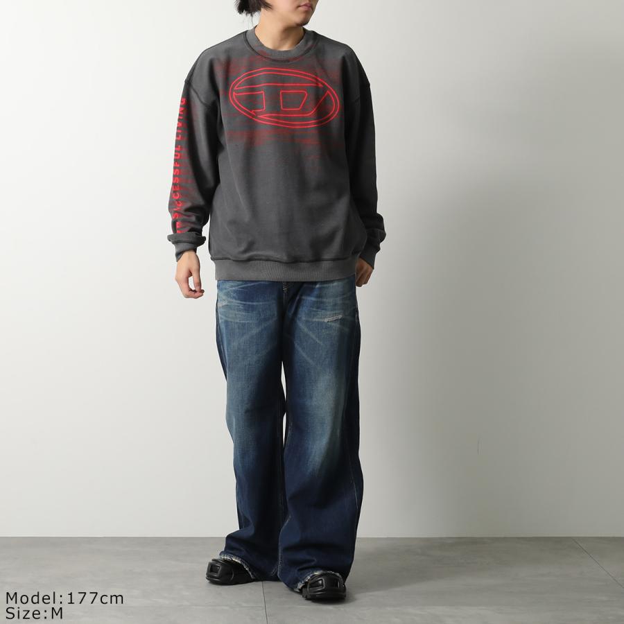 DIESEL S-MACS-G1 オーバーダイスウェットトレーナーチャコール L S-MACSIS-OD プルオーバースウェット｜ブラック｜メンズ｜DIESEL