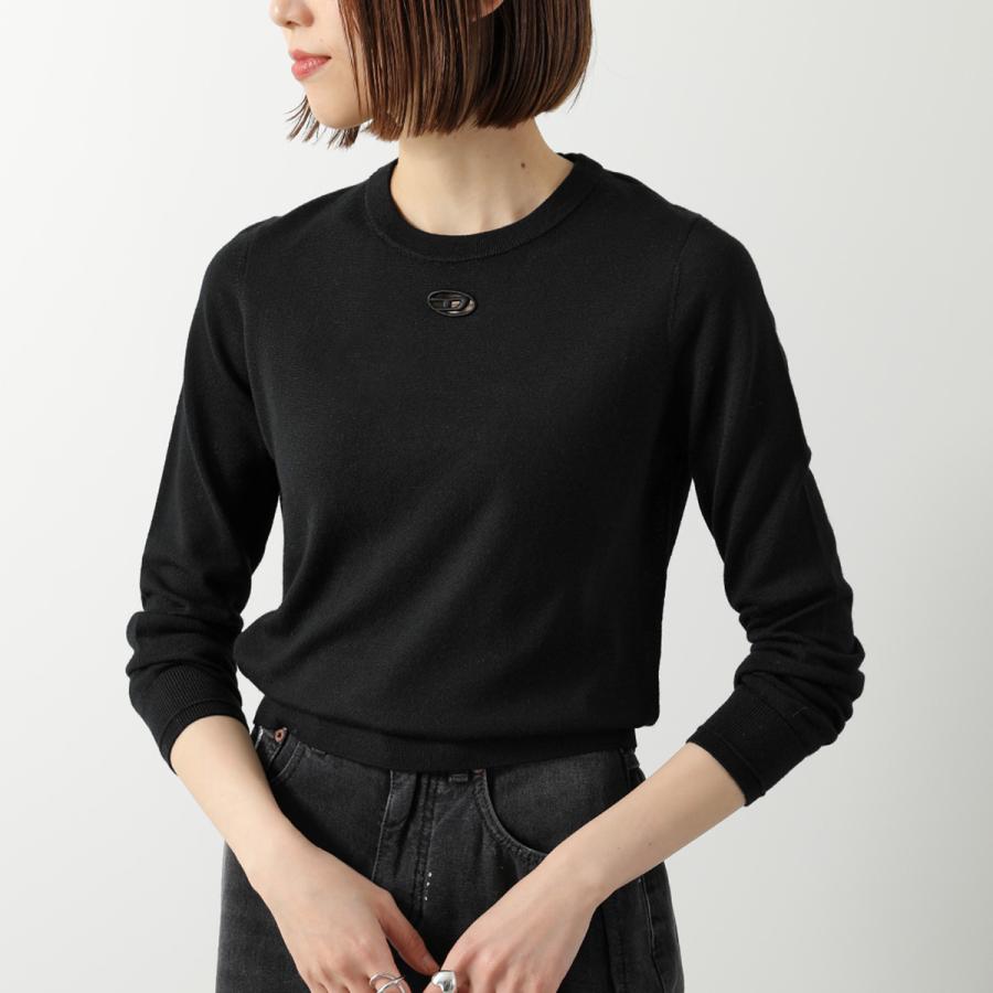 DIESEL ディーゼル セーター M-ALINESA A17498 0DCCH レディース ニット Dロゴ ウール クルーネック 長袖 カラー2色の画像