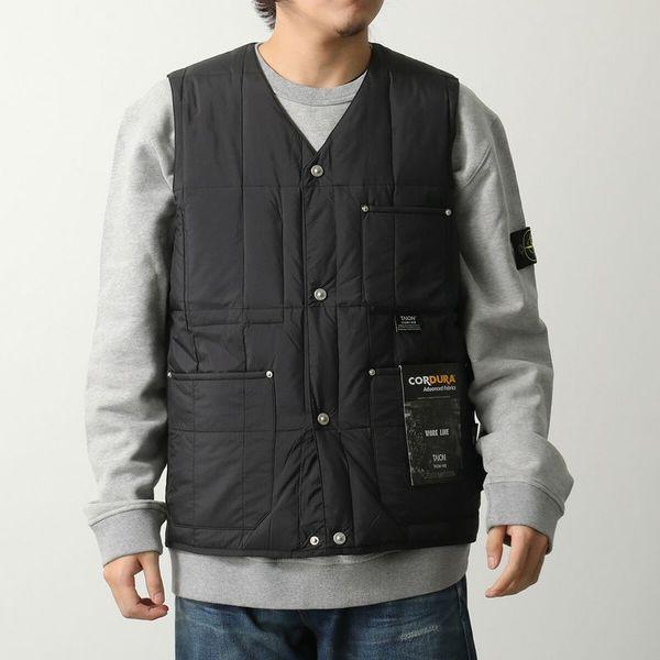 TAION タイオン ダウンベスト 001BWK メンズ ワーク Vネック ボタン