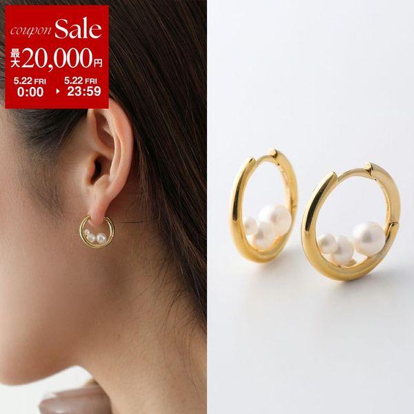 Otiumberg オティウムバーグ フープピアス Trio Pearl Hoops OT0029-2585 レディース パール アクセサリー silver925 14Kゴールドヴェルメイユ ゴールドの画像