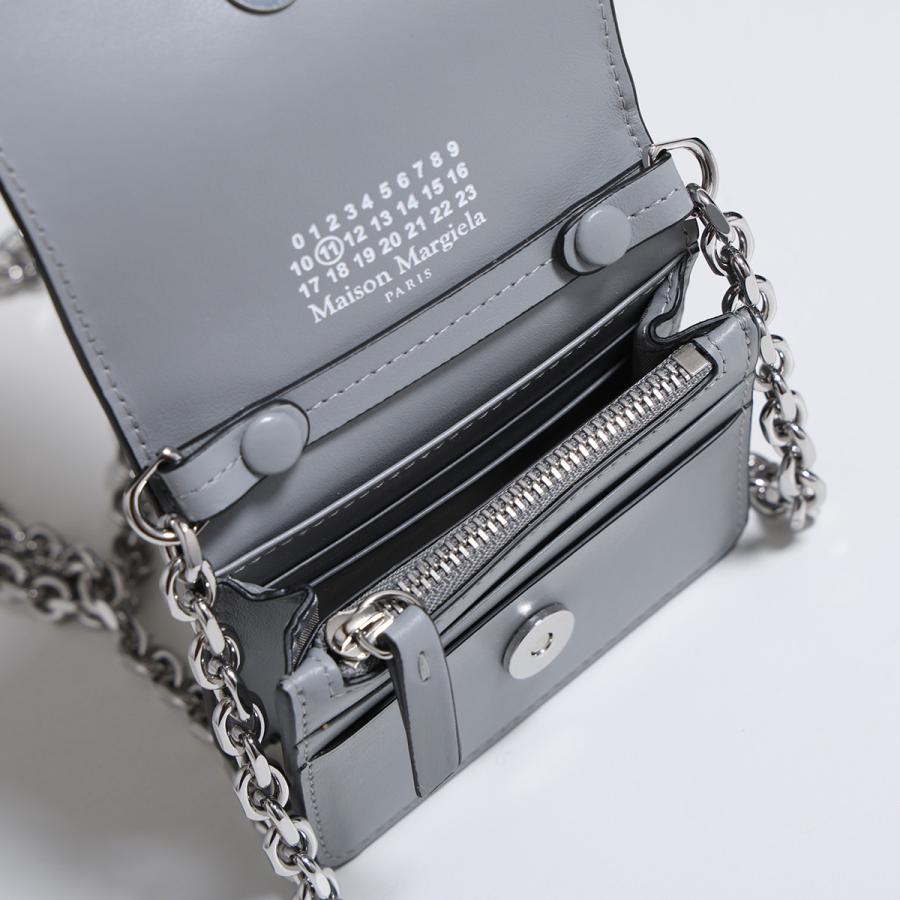 【極美品】 メゾン マルジェラ チェーンウォレット 4ステッチ レザー グレー Maison Margiela（メゾンマルジェラ） チェーンウォレット S35UI0542