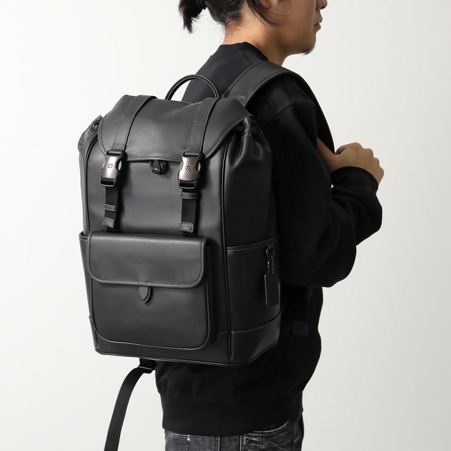美品　コーチ　バックパック　リュック　トラック　レザー　ブラック　大容量　A4可 COACH（コーチ） バックパック LGUE FLP BP リーグ フラップ CU072