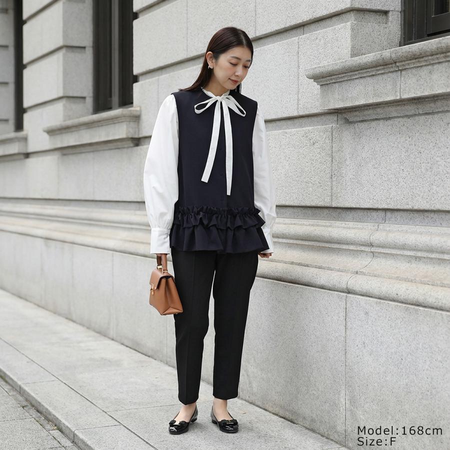 Sono（ソーノ） ベスト S256JV019 レディース ジレ ダブルフリル ノー