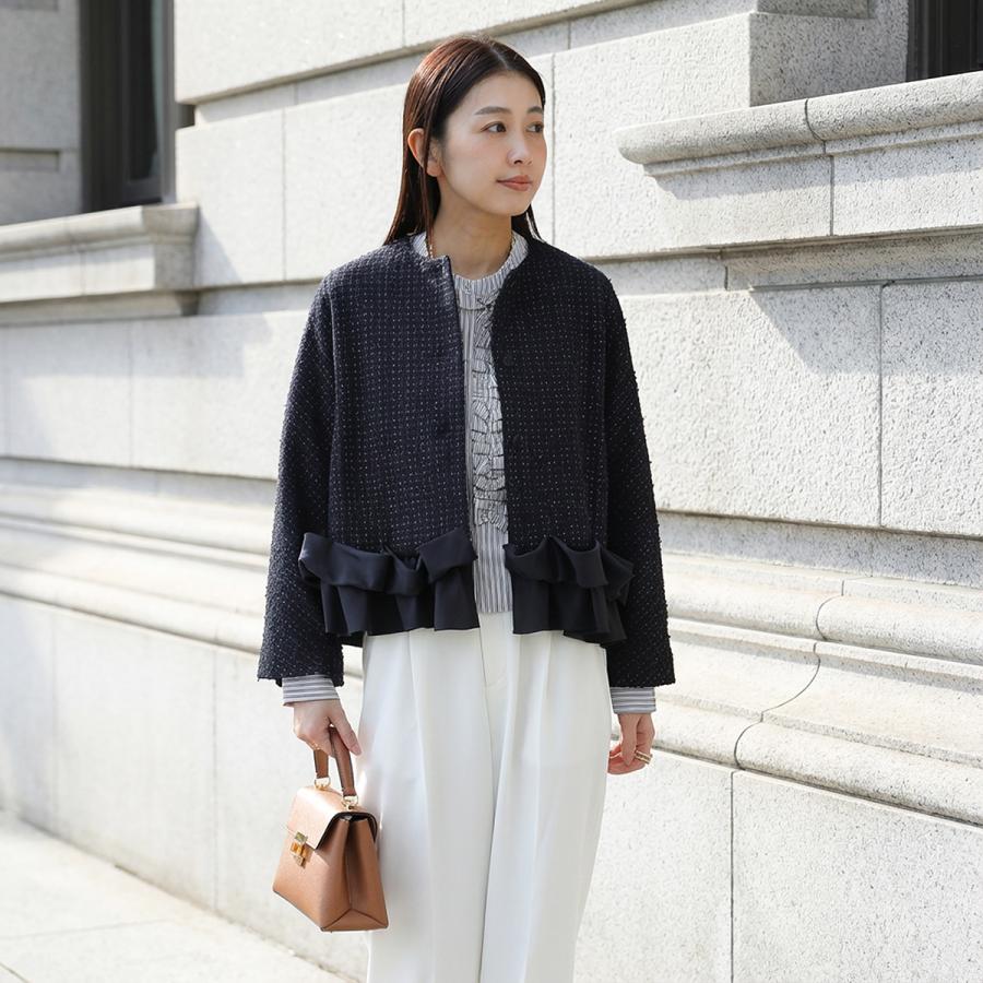 Sono（ソーノ） ツイードジャケット S256JV029 レディース フリル ラメ