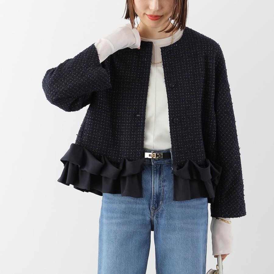 Sono（ソーノ） ツイードジャケット S256JV029 レディース フリル ラメ
