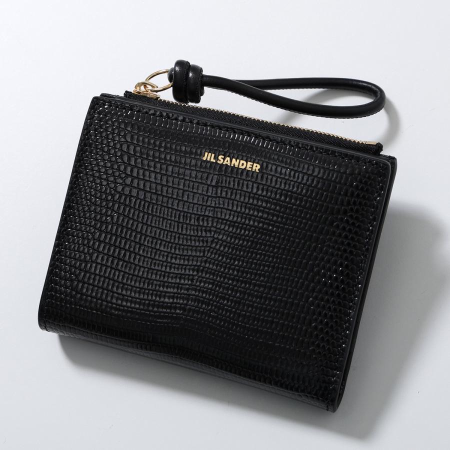 【値下げ可】JIL SANDER ブラックレザー二つ折り財布 JIL SANDER（ジルサンダー） 二つ折り財布 J07UI0016 P6399 レディース
